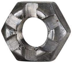 Value Collection - 1/4-28 UNF Grade 5 Steel Castle Locknut - 7/16" Width Across Flats, 9/32" High, Uncoated - Eagle Tool & Supply