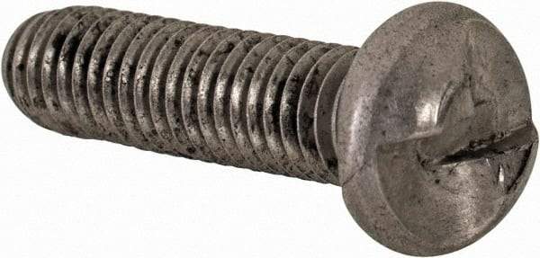 Made in USA - #10-32 UNF, 3/4" Length Under Head One Way Drive Machine Screw - Round Head, Grade 18-8 Stainless Steel, Uncoated, Without Washer - Eagle Tool & Supply