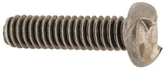 Made in USA - 1/4-20 UNC, 1" Length Under Head One Way Drive Machine Screw - Round Head, Grade 18-8 Stainless Steel, Uncoated, Without Washer - Eagle Tool & Supply