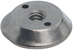 Made in USA - 1/4-20, Alloy Steel, Zinc Plated, Right Hand Spherical Fixture Nut - 1/4" High - Eagle Tool & Supply