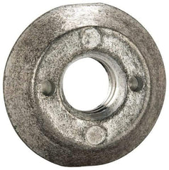 Made in USA - 3/8-16, Alloy Steel, Zinc Plated, Right Hand Spherical Fixture Nut - 1/4" High - Eagle Tool & Supply