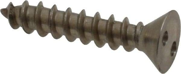 Made in USA - #10 Flat Head Spanner Sheet Metal Screw - Stainless Steel, 1" OAL, Grade 18-8 - Eagle Tool & Supply