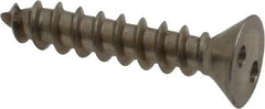 Made in USA - #10 Flat Head Spanner Sheet Metal Screw - Stainless Steel, 1" OAL, Grade 18-8 - Eagle Tool & Supply