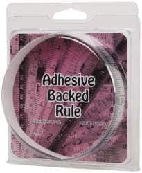 Made in USA - 3 Ft. Long x 1/2 Inch Wide, 1/32 Inch Graduation, Silver, Mylar Adhesive Tape Measure - Reads Right to Left, Horizontal Scale - Eagle Tool & Supply
