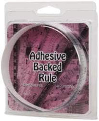 Made in USA - 3 Ft. Long x 1/2 Inch Wide, 1/32 Inch Graduation, Silver, Mylar Adhesive Tape Measure - Reads Right to Left, Horizontal Scale - Eagle Tool & Supply