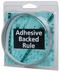 Made in USA - 6 Ft. Long x 1/2 Inch Wide, 1/32 Inch Graduation, Silver, Mylar Adhesive Tape Measure - Reads Left to Right, Horizontal Scale - Eagle Tool & Supply