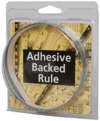 Made in USA - 6 Ft. Long x 1/2 Inch Wide, 1/32 Inch Graduation, Silver, Mylar Adhesive Tape Measure - Reads Right to Left, Horizontal Scale - Eagle Tool & Supply