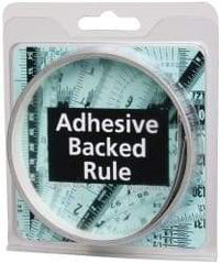 Made in USA - 9 Ft. Long x 1/2 Inch Wide, 1/32 Inch Graduation, Silver, Mylar Adhesive Tape Measure - Reads Left to Right, Horizontal Scale - Eagle Tool & Supply
