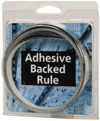 Made in USA - 12 Ft. Long x 1/2 Inch Wide, 1/32 Inch Graduation, Silver, Mylar Adhesive Tape Measure - Reads Right to Left, Horizontal Scale - Eagle Tool & Supply
