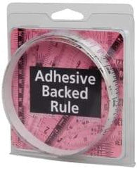 Made in USA - 3 Ft. Long x 1/2 Inch Wide, 1/16 Inch Graduation, Clear, Mylar Adhesive Tape Measure - Reads Left to Right, Horizontal Scale - Eagle Tool & Supply