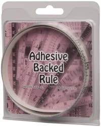 Made in USA - 3 Ft. Long x 1/2 Inch Wide, 1/16 Inch Graduation, Clear, Mylar Adhesive Tape Measure - Reads Right to Left, Horizontal Scale - Eagle Tool & Supply