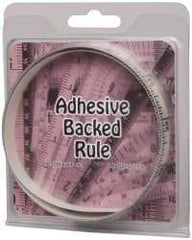 Made in USA - 3 Ft. Long x 1/2 Inch Wide, 1/16 Inch Graduation, Clear, Mylar Adhesive Tape Measure - Reads Right to Left, Horizontal Scale - Eagle Tool & Supply