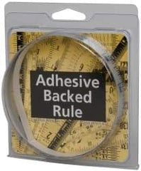 Made in USA - 3 Ft. Long x 1/2 Inch Wide, 1/16 Inch Graduation, Silver, Mylar Adhesive Tape Measure - Reads Left to Right, Horizontal Scale - Eagle Tool & Supply