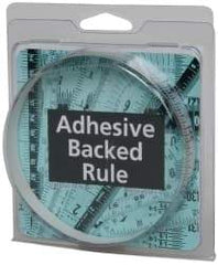Made in USA - 3 Ft. Long x 1/2 Inch Wide, 1/16 Inch Graduation, Silver, Mylar Adhesive Tape Measure - Reads Right to Left, Horizontal Scale - Eagle Tool & Supply