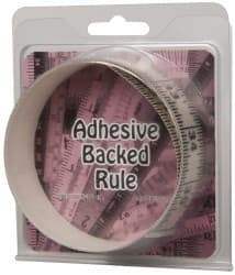 Made in USA - 3 Ft. Long x 1-1/4 Inch Wide, 1/16 Inch Graduation, Clear, Mylar Adhesive Tape Measure - Reads Left to Right, Horizontal Scale - Eagle Tool & Supply