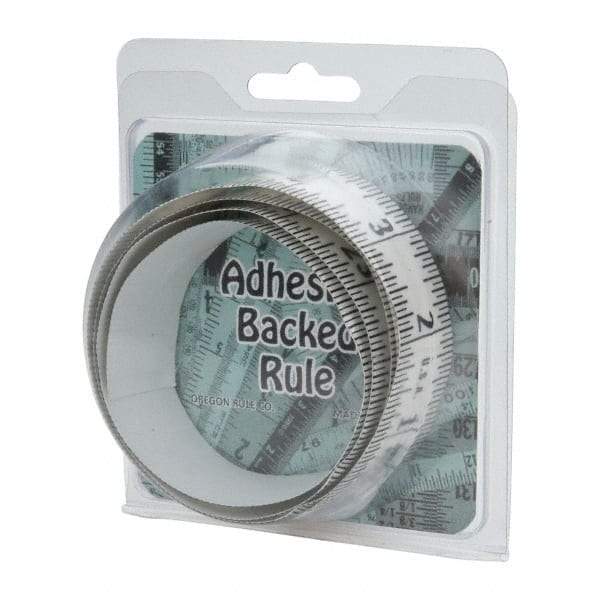 Made in USA - 3 Ft. Long x 1-1/4 Inch Wide, 1/16 Inch Graduation, Clear, Mylar Adhesive Tape Measure - Reads Right to Left, Horizontal Scale - Eagle Tool & Supply