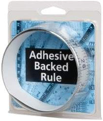 Made in USA - 3 Ft. Long x 1-1/4 Inch Wide, 1/16 Inch Graduation, Silver, Mylar Adhesive Tape Measure - Reads Right to Left, Horizontal Scale - Eagle Tool & Supply