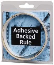 Made in USA - 6 Ft. Long x 1/2 Inch Wide, 1/16 Inch Graduation, Clear, Mylar Adhesive Tape Measure - Reads Left to Right, Horizontal Scale - Eagle Tool & Supply