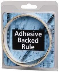 Made in USA - 6 Ft. Long x 1/2 Inch Wide, 1/16 Inch Graduation, Clear, Mylar Adhesive Tape Measure - Reads Left to Right, Horizontal Scale - Eagle Tool & Supply
