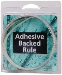 Made in USA - 6 Ft. Long x 1/2 Inch Wide, 1/16 Inch Graduation, Clear, Mylar Adhesive Tape Measure - Reads Right to Left, Horizontal Scale - Eagle Tool & Supply