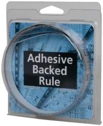 Made in USA - 6 Ft. Long x 1/2 Inch Wide, 1/16 Inch Graduation, Silver, Mylar Adhesive Tape Measure - Reads Left to Right, Horizontal Scale - Eagle Tool & Supply