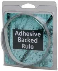 Made in USA - 6 Ft. Long x 1/2 Inch Wide, 1/16 Inch Graduation, Silver, Mylar Adhesive Tape Measure - Reads Right to Left, Horizontal Scale - Eagle Tool & Supply
