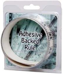 Made in USA - 6 Ft. Long x 1-1/4 Inch Wide, 1/16 Inch Graduation, Clear, Mylar Adhesive Tape Measure - Reads Left to Right, Horizontal Scale - Eagle Tool & Supply