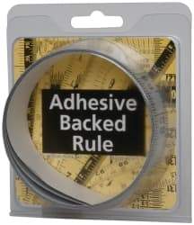Made in USA - 6 Ft. Long x 1-1/4 Inch Wide, 1/16 Inch Graduation, Silver, Mylar Adhesive Tape Measure - Reads Right to Left, Horizontal Scale - Eagle Tool & Supply