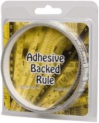 Made in USA - 9 Ft. Long x 1/2 Inch Wide, 1/16 Inch Graduation, Clear, Mylar Adhesive Tape Measure - Reads Left to Right, Horizontal Scale - Eagle Tool & Supply