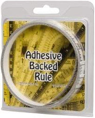 Made in USA - 9 Ft. Long x 1/2 Inch Wide, 1/16 Inch Graduation, Clear, Mylar Adhesive Tape Measure - Reads Left to Right, Horizontal Scale - Eagle Tool & Supply