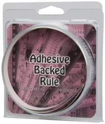 Made in USA - 9 Ft. Long x 1/2 Inch Wide, 1/16 Inch Graduation, Silver, Mylar Adhesive Tape Measure - Reads Left to Right, Horizontal Scale - Eagle Tool & Supply