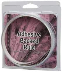 Made in USA - 9 Ft. Long x 1/2 Inch Wide, 1/16 Inch Graduation, Silver, Mylar Adhesive Tape Measure - Reads Left to Right, Horizontal Scale - Eagle Tool & Supply
