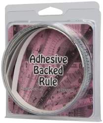 Made in USA - 9 Ft. Long x 1/2 Inch Wide, 1/16 Inch Graduation, Silver, Mylar Adhesive Tape Measure - Reads Right to Left, Horizontal Scale - Eagle Tool & Supply