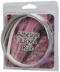 Made in USA - 9 Ft. Long x 1/2 Inch Wide, 1/16 Inch Graduation, Silver, Mylar Adhesive Tape Measure - Reads Right to Left, Horizontal Scale - Eagle Tool & Supply