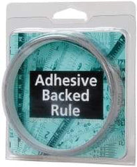 Made in USA - 12 Ft. Long x 1/2 Inch Wide, 1/16 Inch Graduation, Silver, Mylar Adhesive Tape Measure - Reads Left to Right, Horizontal Scale - Eagle Tool & Supply