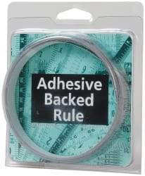Made in USA - 12 Ft. Long x 1/2 Inch Wide, 1/16 Inch Graduation, Silver, Mylar Adhesive Tape Measure - Reads Right to Left, Horizontal Scale - Eagle Tool & Supply