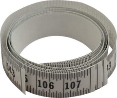 Made in USA - 12 Ft. Long x 1-1/4 Inch Wide, 1/16 Inch Graduation, Clear, Mylar Adhesive Tape Measure - Reads Left to Right, Horizontal Scale - Eagle Tool & Supply