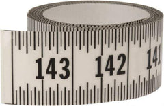 Made in USA - 12 Ft. Long x 1-1/4 Inch Wide, 1/16 Inch Graduation, Clear, Mylar Adhesive Tape Measure - Reads Right to Left, Horizontal Scale - Eagle Tool & Supply