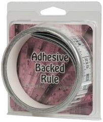 Made in USA - 18 Ft. Long x 1 Inch Wide, 1/16 Inch Graduation, Silver, Mylar Adhesive Tape Measure - Reads Left to Right, Horizontal Scale - Eagle Tool & Supply