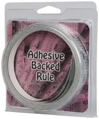 Made in USA - 24 Ft. Long x 1/2 Inch Wide, 1/16 Inch Graduation, Silver, Mylar Adhesive Tape Measure - Reads Left to Right, Horizontal Scale - Eagle Tool & Supply