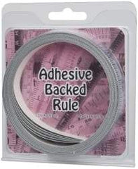Made in USA - 24 Ft. Long x 1/2 Inch Wide, 1/16 Inch Graduation, Silver, Mylar Adhesive Tape Measure - Reads Right to Left, Horizontal Scale - Eagle Tool & Supply