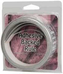 Made in USA - 24 Ft. Long x 1 Inch Wide, 1/16 Inch Graduation, Silver, Mylar Adhesive Tape Measure - Reads Left to Right, Horizontal Scale - Eagle Tool & Supply