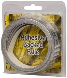 Made in USA - 24 Ft. Long x 1 Inch Wide, 1/16 Inch Graduation, Silver, Mylar Adhesive Tape Measure - Reads Right to Left, Horizontal Scale - Eagle Tool & Supply