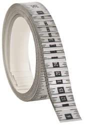 Made in USA - 48 Ft. Long x 1 Inch Wide, 1/16 Inch Graduation, Silver, Mylar Adhesive Tape Measure - Reads Right to Left, Horizontal Scale - Eagle Tool & Supply