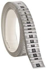 Made in USA - 48 Ft. Long x 1 Inch Wide, 1/16 Inch Graduation, Silver, Mylar Adhesive Tape Measure - Reads Right to Left, Horizontal Scale - Eagle Tool & Supply