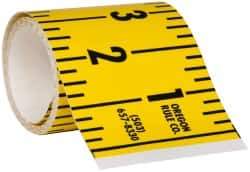 Made in USA - 7.5 Ft. Long x 3 Inch Wide, 1/4 Inch Graduation, Yellow, Mylar Adhesive Tape Measure - Reads Right to Left, Horizontal Scale - Eagle Tool & Supply