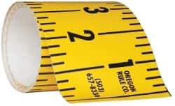 Made in USA - 15 Ft. Long x 3 Inch Wide, 1/4 Inch Graduation, Yellow, Mylar Adhesive Tape Measure - Reads Right to Left, Horizontal Scale - Eagle Tool & Supply