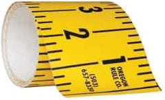 Made in USA - 15 Ft. Long x 3 Inch Wide, 1/4 Inch Graduation, Yellow, Mylar Adhesive Tape Measure - Reads Right to Left, Horizontal Scale - Eagle Tool & Supply