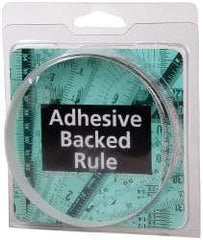 Made in USA - 1 m Long x 1/2 Inch Wide, 1/16 Inch Graduation, White, Mylar Adhesive Tape Measure - Reads Left to Right, Horizontal Scale - Eagle Tool & Supply