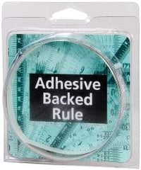 Made in USA - 1 m Long x 1/2 Inch Wide, 1/16 Inch Graduation, White, Mylar Adhesive Tape Measure - Reads Right to Left, Horizontal Scale - Eagle Tool & Supply
